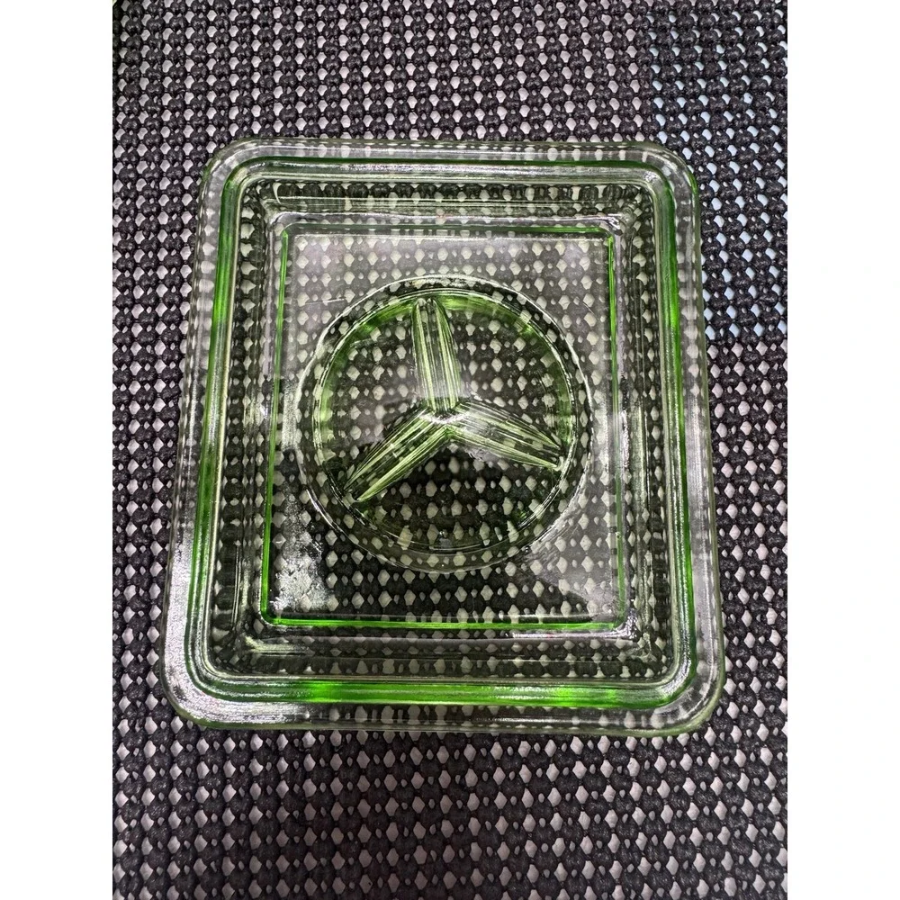 Hazel-Atlas Glass Company Square refrigerator Dish Y Pattern Lid Antique 1920s